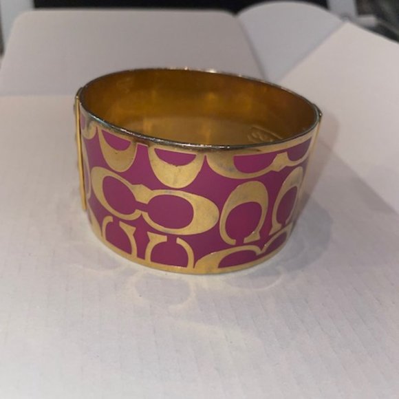 Vintage Coach Cuff Bracelet - Pink and Gold - Picture 2 of 7
